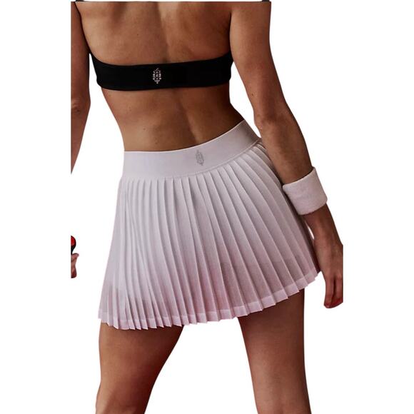 Free People Movement Size M/L White Rally Ruffle Skirt Activewear Preppy Skort - Picture 3 of 9
